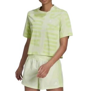 Adidas Lime and Cream Graphic Tee